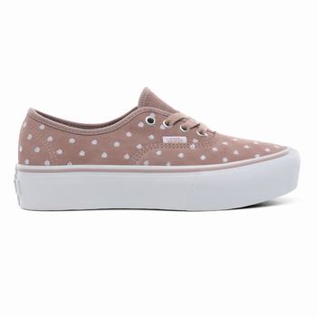 Vans Suede Polka Dot Authentic Platform 2.0 - Naisten Tennarit - Harmaat/Valkoinen